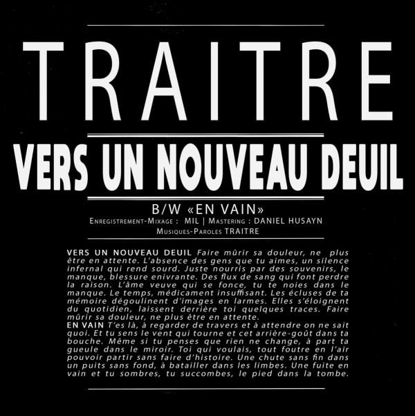 Traitre vers un nouveau deuil EP